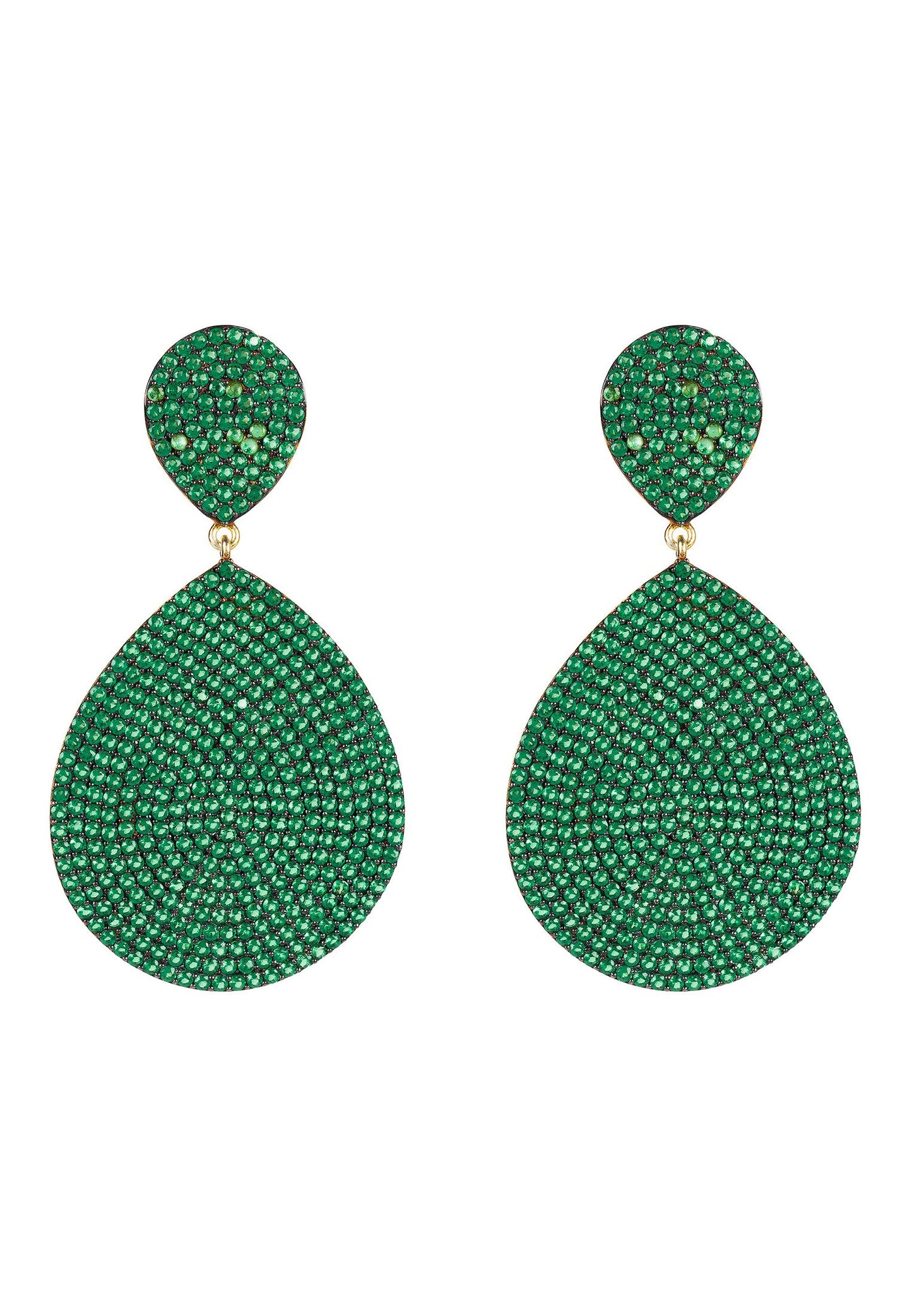 Monte Carlo Earring Gold Emerald Zircon
