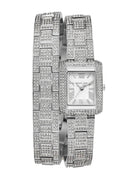 Michael Kors Emery MK4836 women's silver double wrap watch