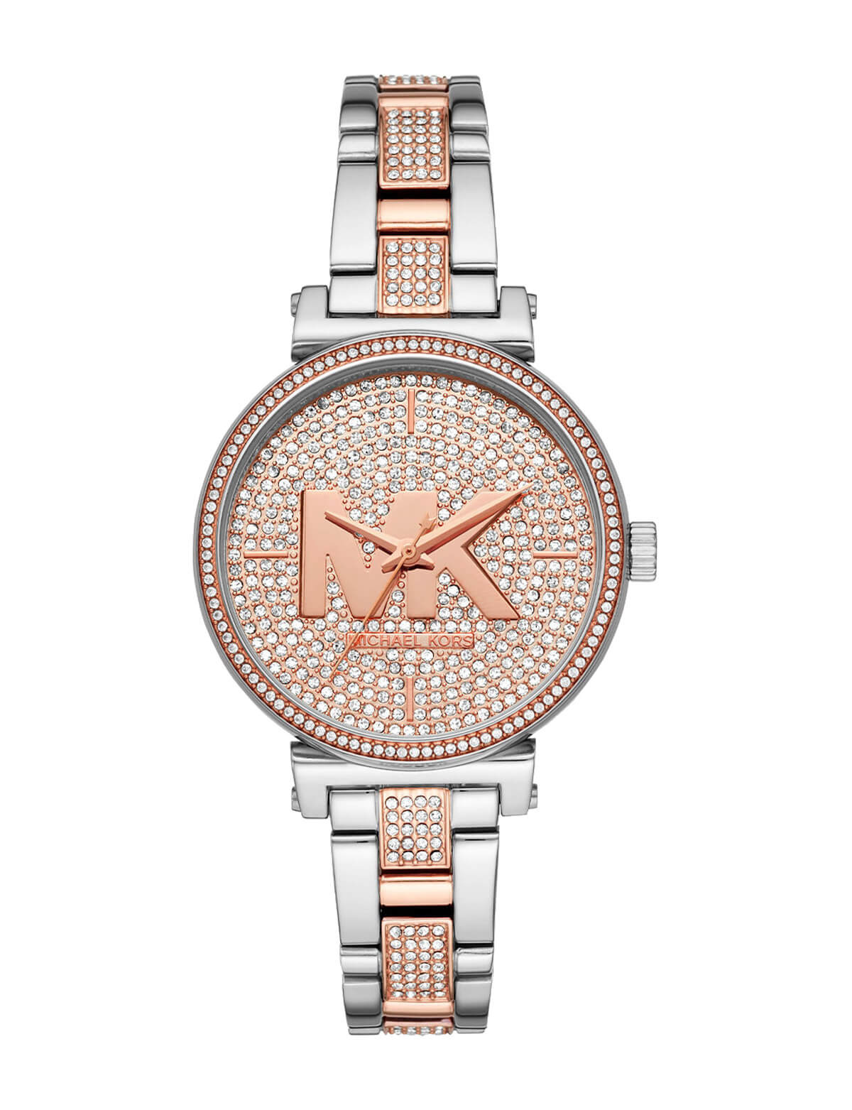 Michael Kors Sofie MK4446 women's rose gold dial two-tone stainless steel watch front view