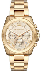 Michael Kors Brecken MK6366 women's gold chronograph stainless steel watch front view