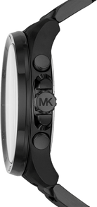 Side profile of Michael Kors Brecken MK8858 black stainless steel men's watch