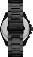 Back case of Michael Kors MK8858 quartz chronograph black stainless steel wristwatch