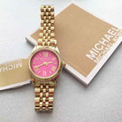 Michael Kors MK3270 Women's Pink Dial Gold Stainless Steel Watch