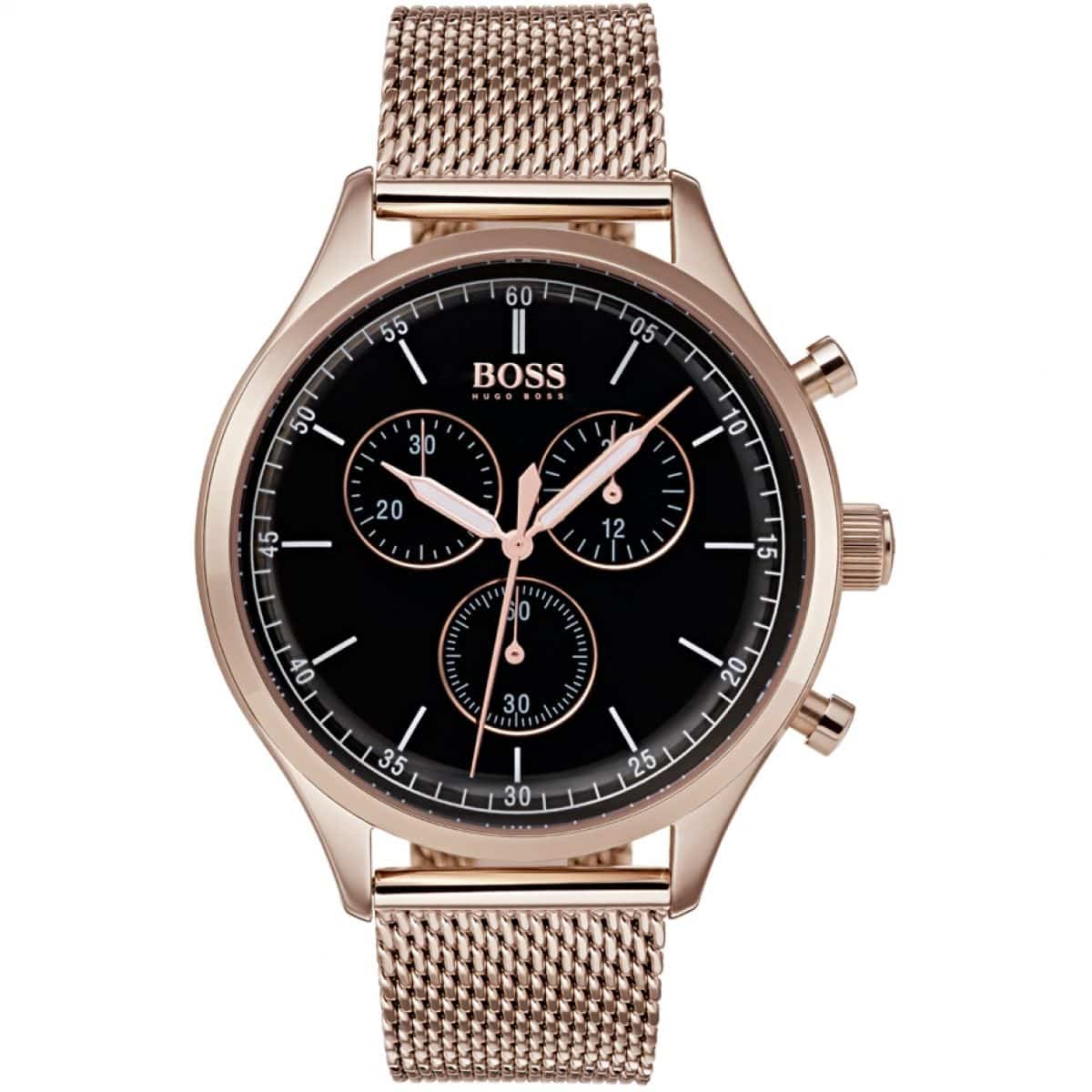 Hugo Boss Stainless Steel Quartz HB1513548 Rose Gold Mesh – Men’s Watch - Luxverse