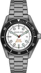 Michael Kors Maritime MK9163 men's white dial gunmetal stainless steel watch front view