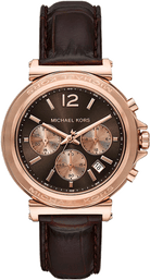 Michael Kors Maren MK7497 women's rose gold chronograph leather watch