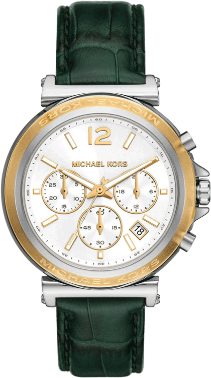 Michael Kors Maren MK7498 women's silver chronograph leather watch