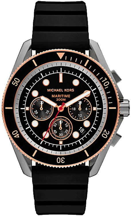 Michael Kors Maritime MK9206 men's bronze silicone chronograph dive watch