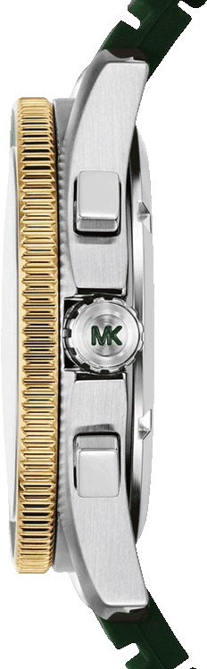 Michael Kors MK9214 stainless steel sports watch with silicone strap