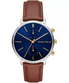 Michael Kors Blake men's blue chronograph leather watch