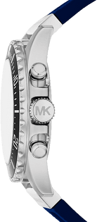 Michael Kors MKO1160 black dial chronograph watch with silicone strap