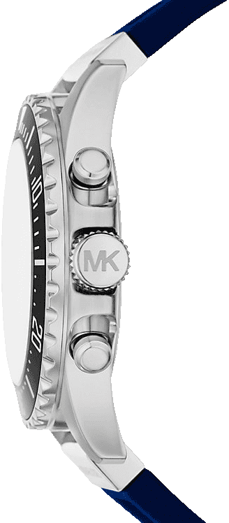Michael Kors MKO1160 black dial chronograph watch with silicone strap