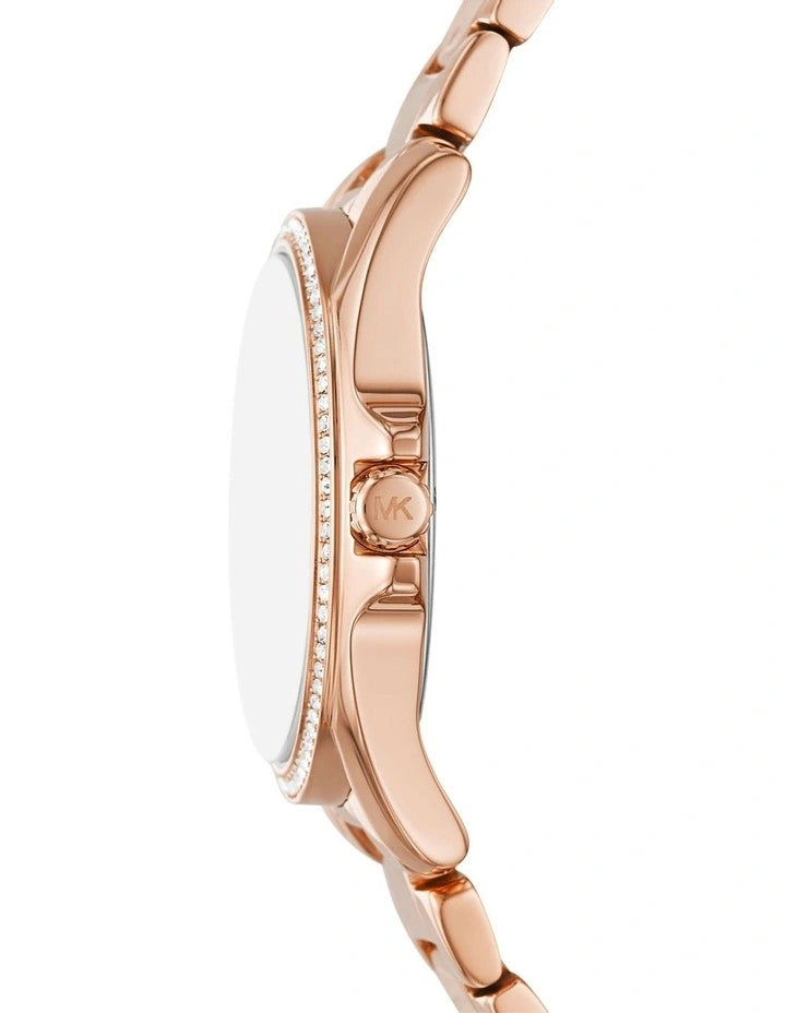 Michael Kors MK4853 silver dial with pavé crystal bezel