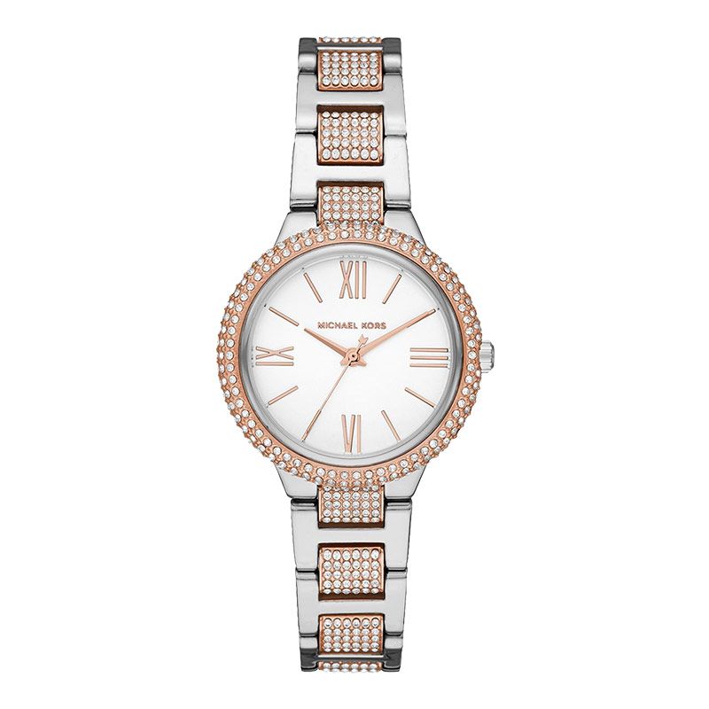 Michael Kors Taryn MK4461 women's white dial two-tone stainless steel watch front view
