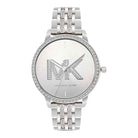 Michael Kors Melissa MK4370 women's silver dial silver stainless steel watch front view