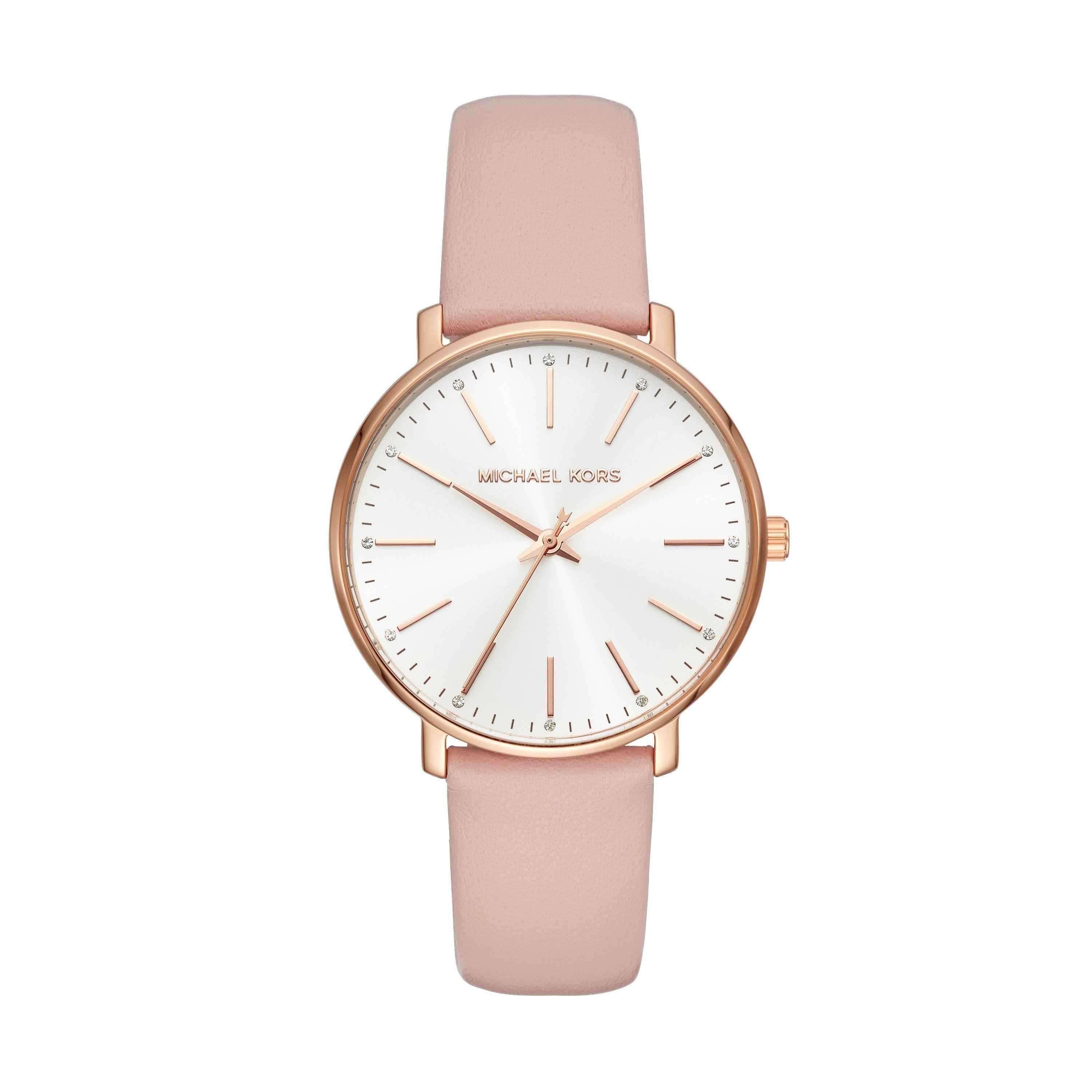 Michael Kors Pyper MK2741 Women's Silver Dial Blush Leather Watch