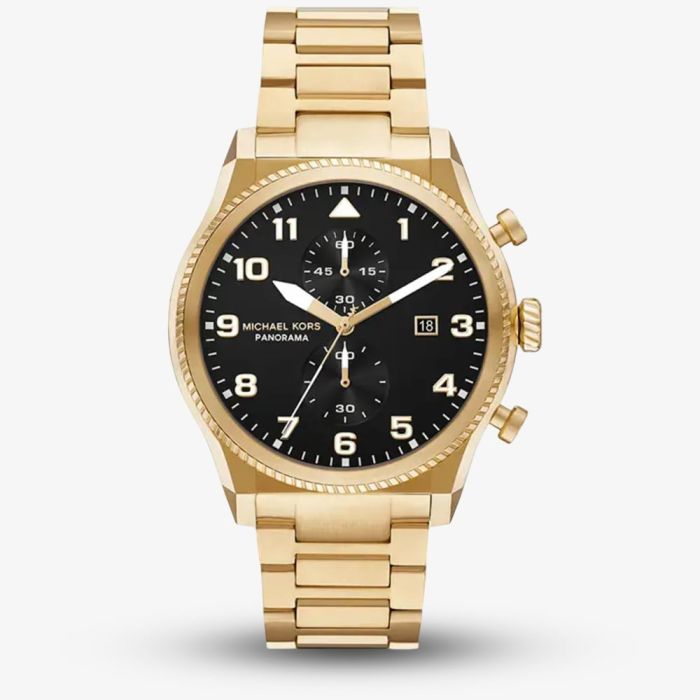 Michael Kors Panorama MK9195 men's gold chronograph watch