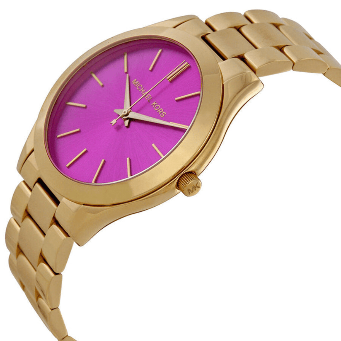 Michael Kors Slim Runway MK3264 Women's Pink Dial Gold Stainless Steel Watch