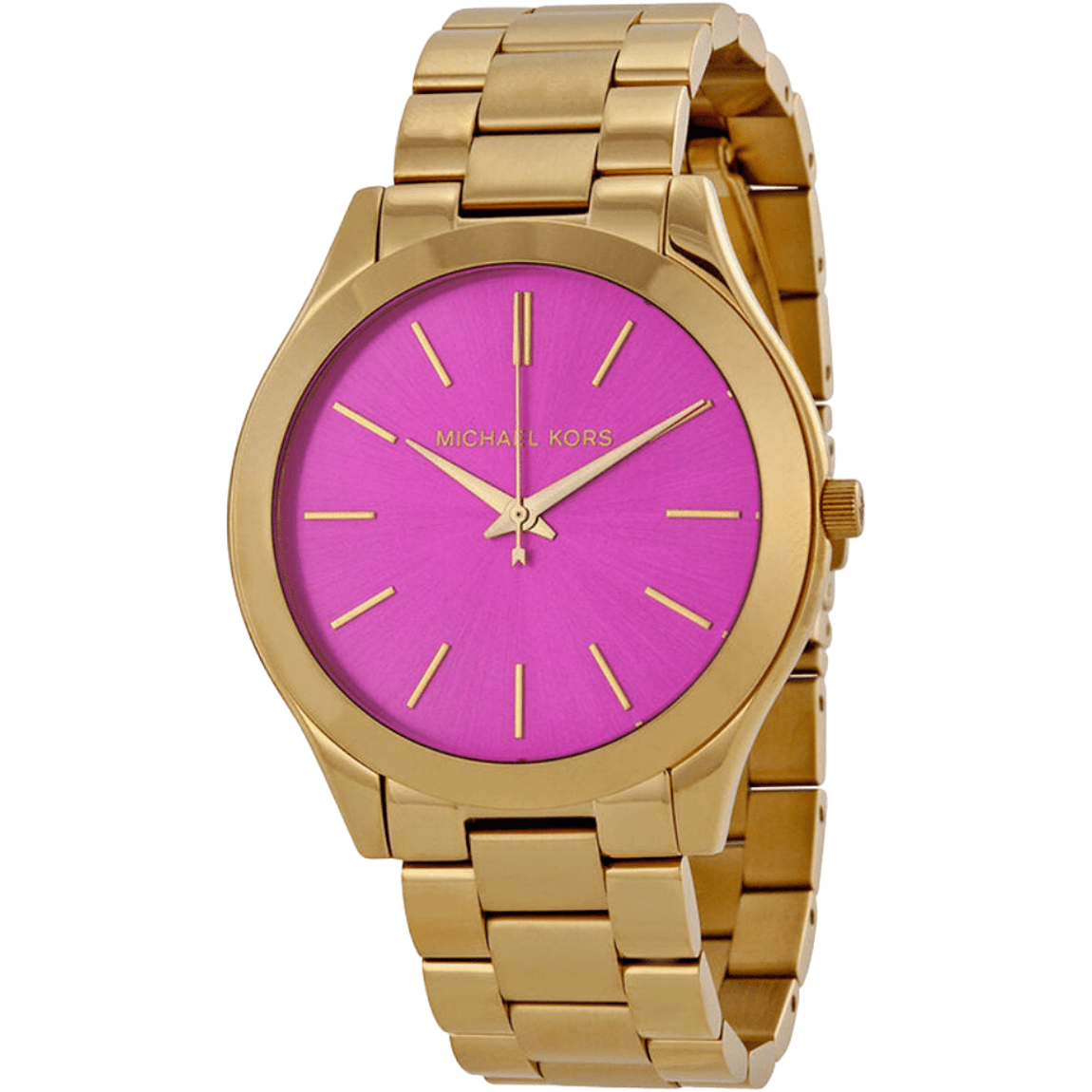 Michael Kors Slim Runway MK3264 Women's Pink Dial Gold Stainless Steel Watch
