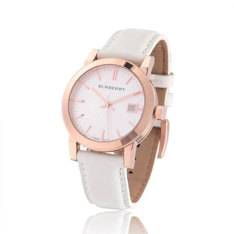 Burberry The City White Dial White Leather Strap BU9108 – Women’s Watch - Luxverse
