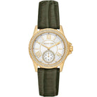 Michael Kors Mini Everest MK4720 Women's White Dial Green Leather Strap Watch
