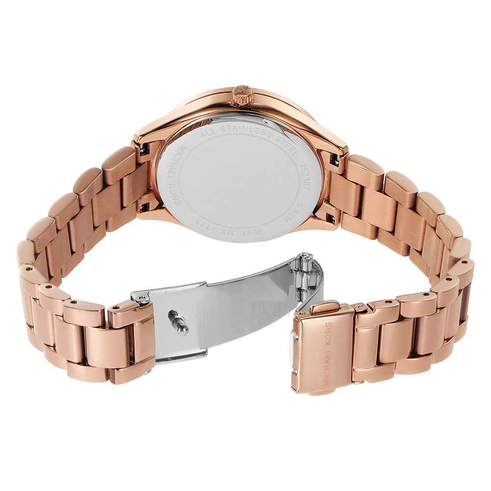 Michael Kors Lauryn MK4736 Women's Rose Gold Dial Gold Stainless Steel Watch