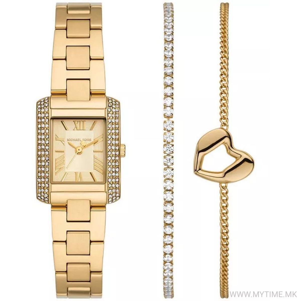 Michael Kors Emery MK7510SET gold watch and bracelet set