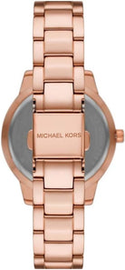 Back case of Michael Kors MK1070SET women's rose gold-tone stainless steel wristwatch