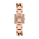 Back view of Michael Kors MK4827 quartz watch with rose gold stainless steel case
