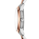 Side profile of Michael Kors Runway Mercer MK6716 two-tone women's watch