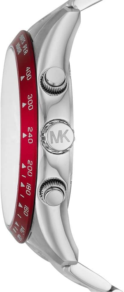 Side profile of Michael Kors Layton MK8822 silver stainless steel men's watch