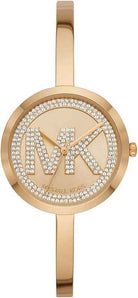 Michael Kors Blakely MK3630 women's gold dial gold stainless steel bangle watch front view