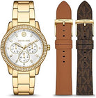 Michael Kors Tibby MK6969 women's white dial stainless steel watch front view