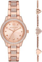 Michael Kors Tibby Gift Set MK1070SET women's rose gold dial stainless steel watch front view