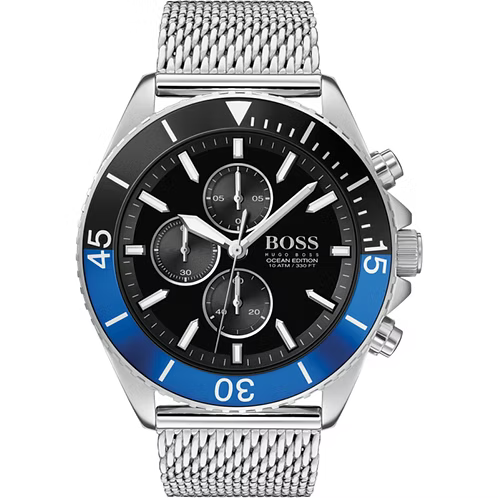 Hugo Boss HB1513742 Two Tone Ocean Edition Mesh Watch – Men’s Watch - Luxverse
