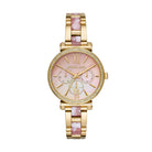 Michael Kors Sofie MK4344 women's mother of pearl dial two-tone stainless steel chronograph watch front view