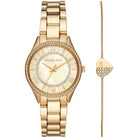 Michael Kors Lauryn MK4490 women's gold dial gold stainless steel watch front view