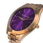 Michael Kors Slim Runway MK3293 Women's Purple Dial Rose Gold Stainless Steel Watch