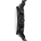 Side profile of Michael Kors MK8591 all black metal bracelet watch