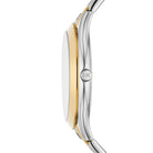 Side profile of Michael Kors Oversized Slim Runway MK4735 two-tone stainless steel watch
