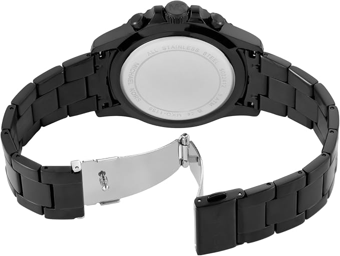 Michael Kors MKO1158 noir dial chronograph watch