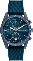 Michael Kors Warren MK9142 men's blue dial blue nylon strap chronograph watch front view