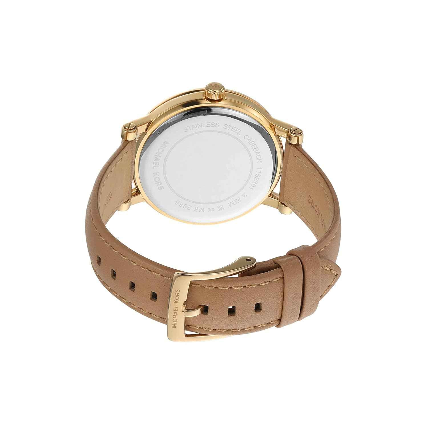 Michael Kors Corey MK2986 Women's Gold Dial Camel Leather Watch