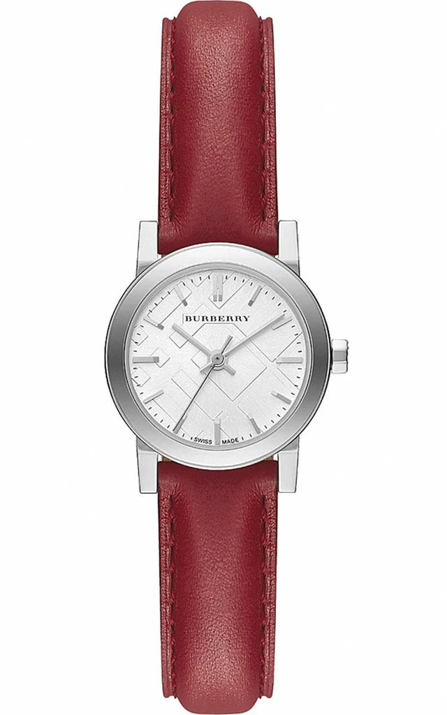 Burberry The City Silver Dial Red Strap BU9232 – Women’s Watch - Luxverse