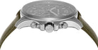 Side profile of Michael Kors Pilot MK9129 green leather strap men's watch