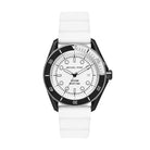 Michael Kors Maritime MK9159 men's white dial white silicone strap watch front view