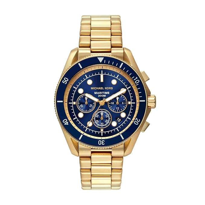 Michael Kors Maritime MK9202 men's gold chronograph dive watch