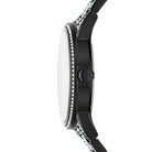 Side profile of Michael Kors Ritz MK6733 black stainless steel bracelet watch