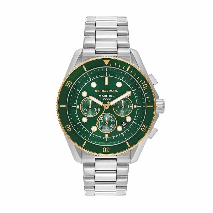 Michael Kors Maritime MK9215 men's two-tone olive dial watch