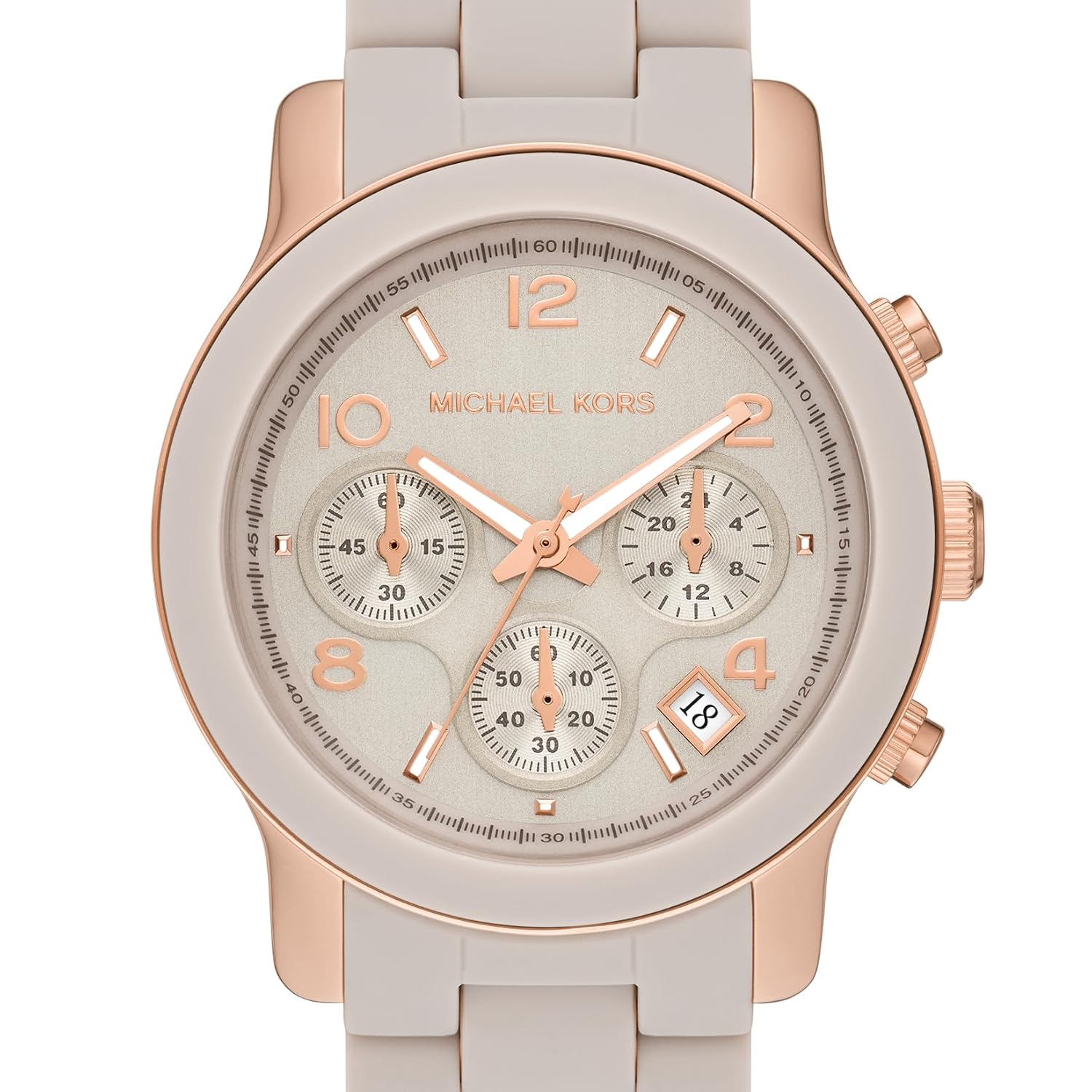 Michael Kors MK7386 beige dial stainless steel bracelet watch